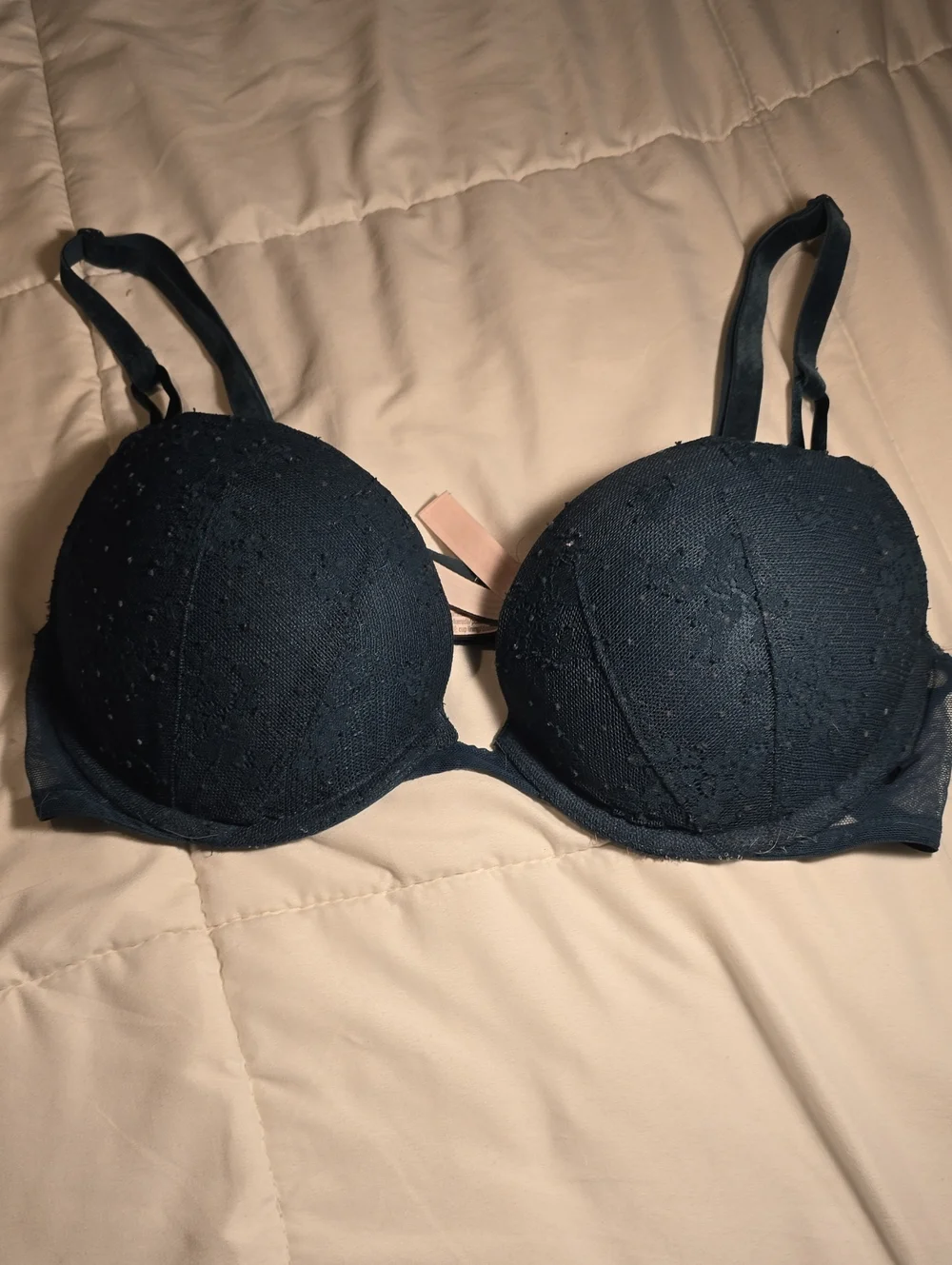 Victoria's Secret Blue Green Lace Padded Push-Up Bra